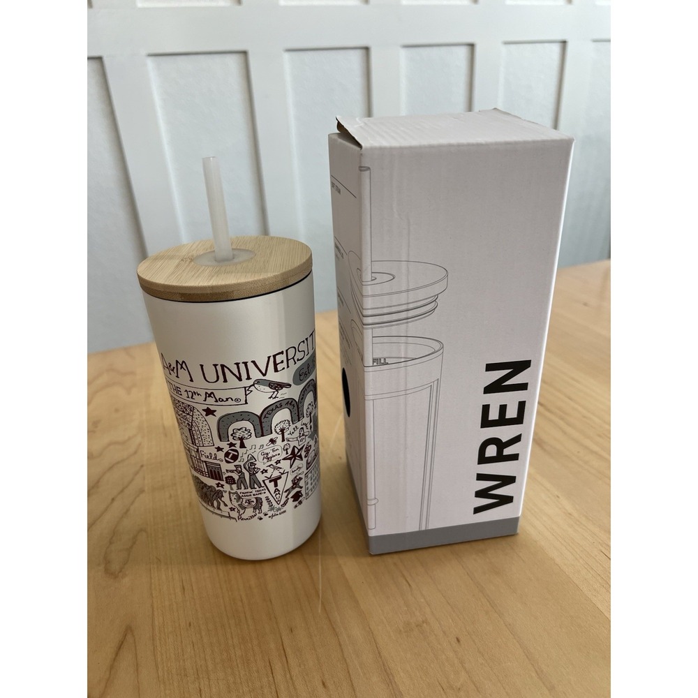 Texas A&M Aggies Wren Powder Coat Tumbler with Bamboo Lid 16.9 Oz Logo Brands